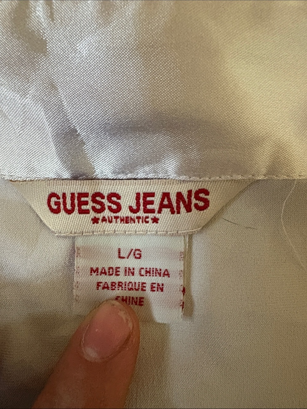 90s Guess White Satin Ruched Button-Up Blouse - Picture 2 of 4